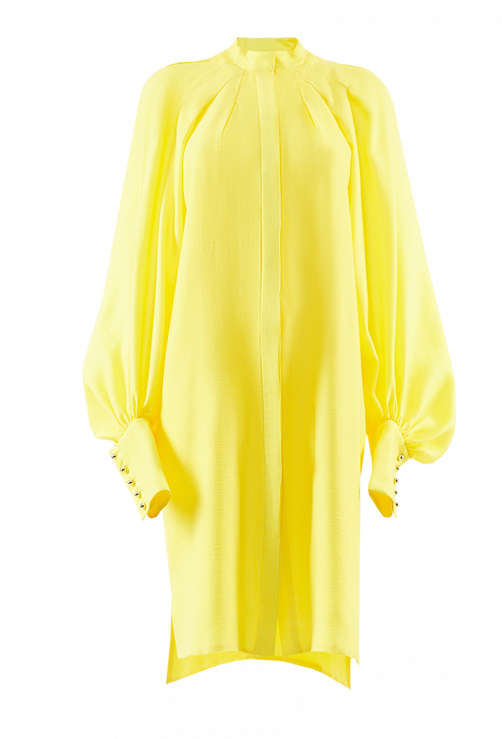 Платье - рубашка с потайной планкой жёлтое 32-01-20 SS
