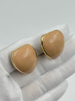 Клипсы с бежевой эмалью Lanvin