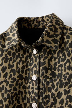 ZARA КУРТКА С ЛЕОПАРДОВЫМ ПРИНТОМ, ЛЕОПАРДОВЫЙ/НЕЖНО-КОРИЧНЕВЫЙ