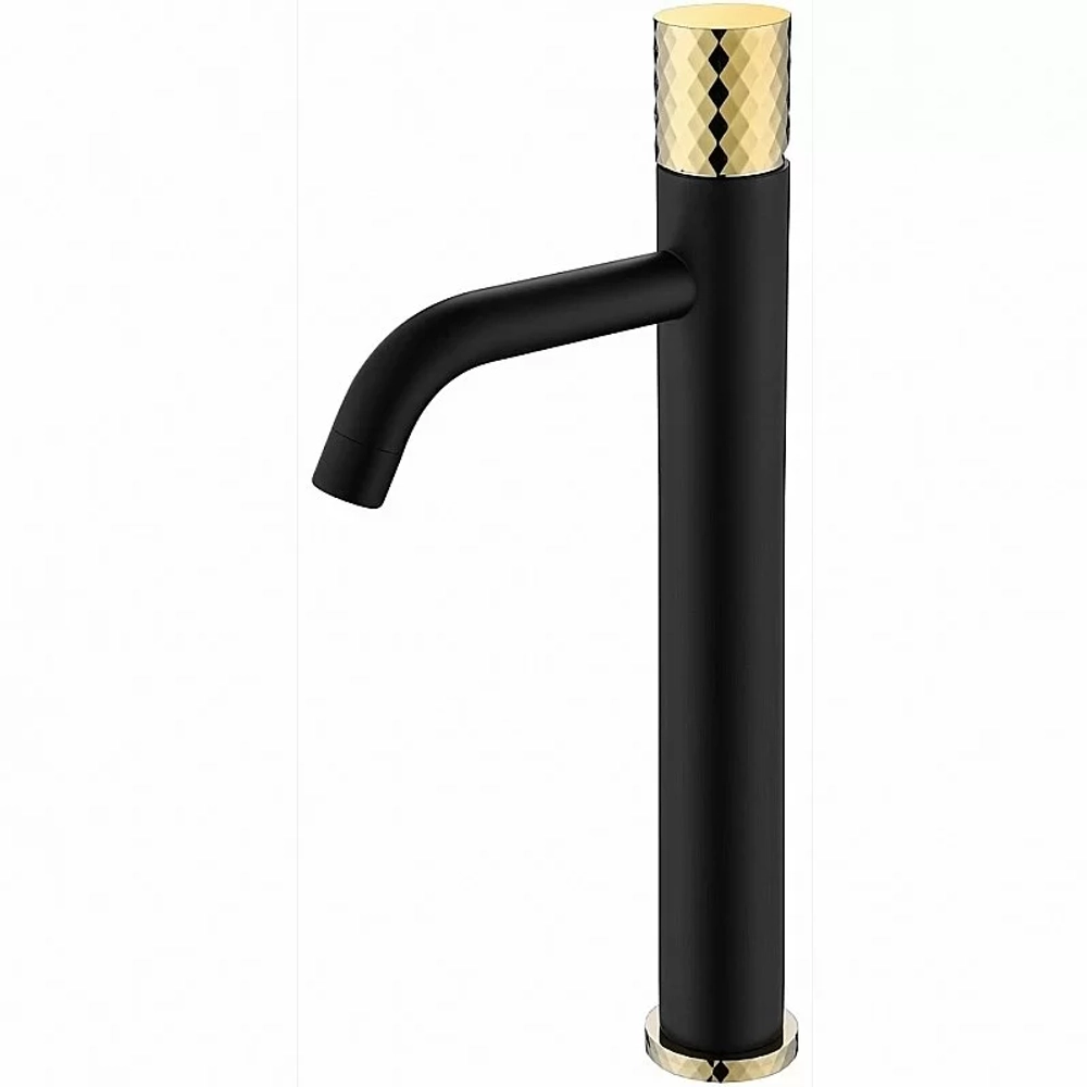 Смеситель для раковины Boheme Stick 122-BG черный/ручка золото