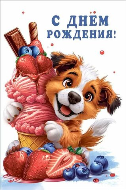 Открытка А5 "С Днем рождения!"