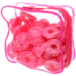 Бигуди силиконовые 40шт в косметичке «KUDRI», цвет розовый, два размера 2*5 и 1,5*3,9см