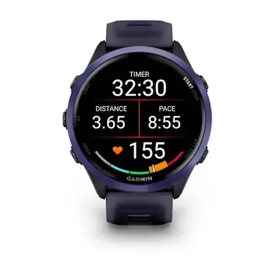 Умные часы Garmin Forerunner 570 - 47 мм Алюминий индиго с полупрозрачным ремешком цвета имперского фиолетового индиго