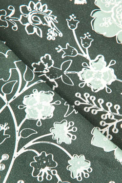 ZARA HOME ХЛОПЧАТОБУМАЖНАЯ СКАТЕРТЬ С ЦВЕТОЧНЫМ РИСУНКОМ, ЗЕЛЕНЫЙ