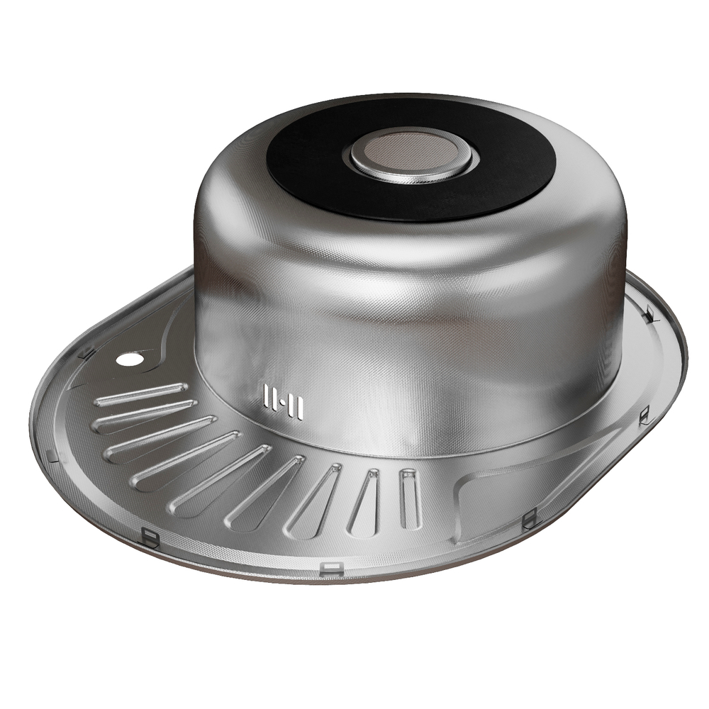 Мойка овал 57х45 (0,8) лев вып 3 1/2 MIXLINE 18 см с сифоном ДЕКОР