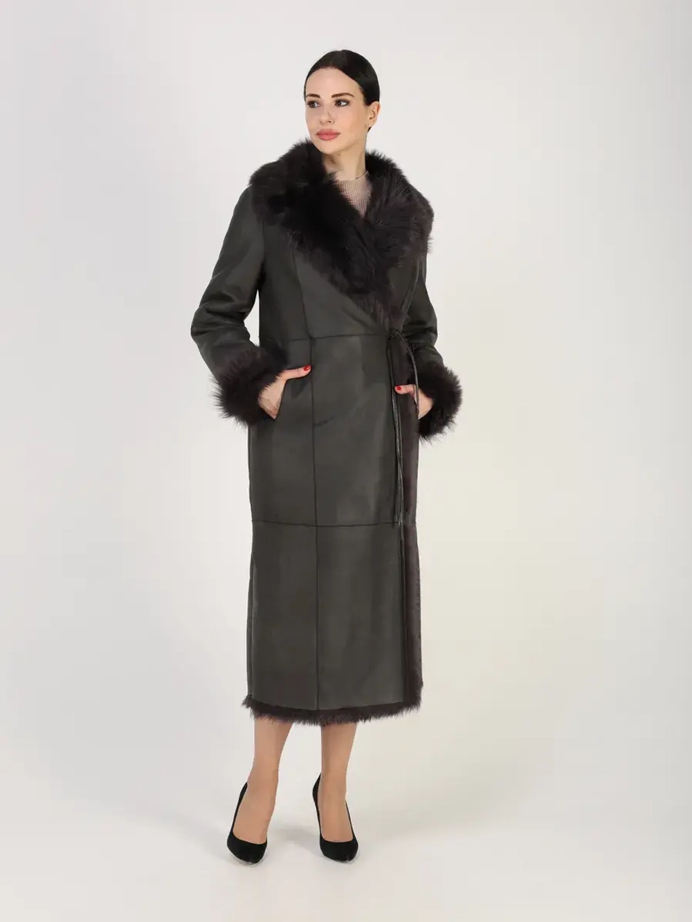 Дубленка зимняя натуральная длинная и теплая