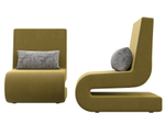 Кресло Волна (2 шт.), Желтый/Серый, Микровельвет\Велюр, 115668
