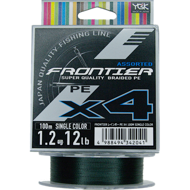 Шнур YGK Frontier X4 PE 100м #1.5  0.205мм 6.8кг 1шт Dark Green