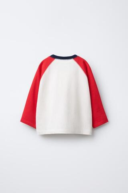 ZARA ФУТБОЛКА С РУКАВАМИ РЕГЛАН, КРАСНЫЙ