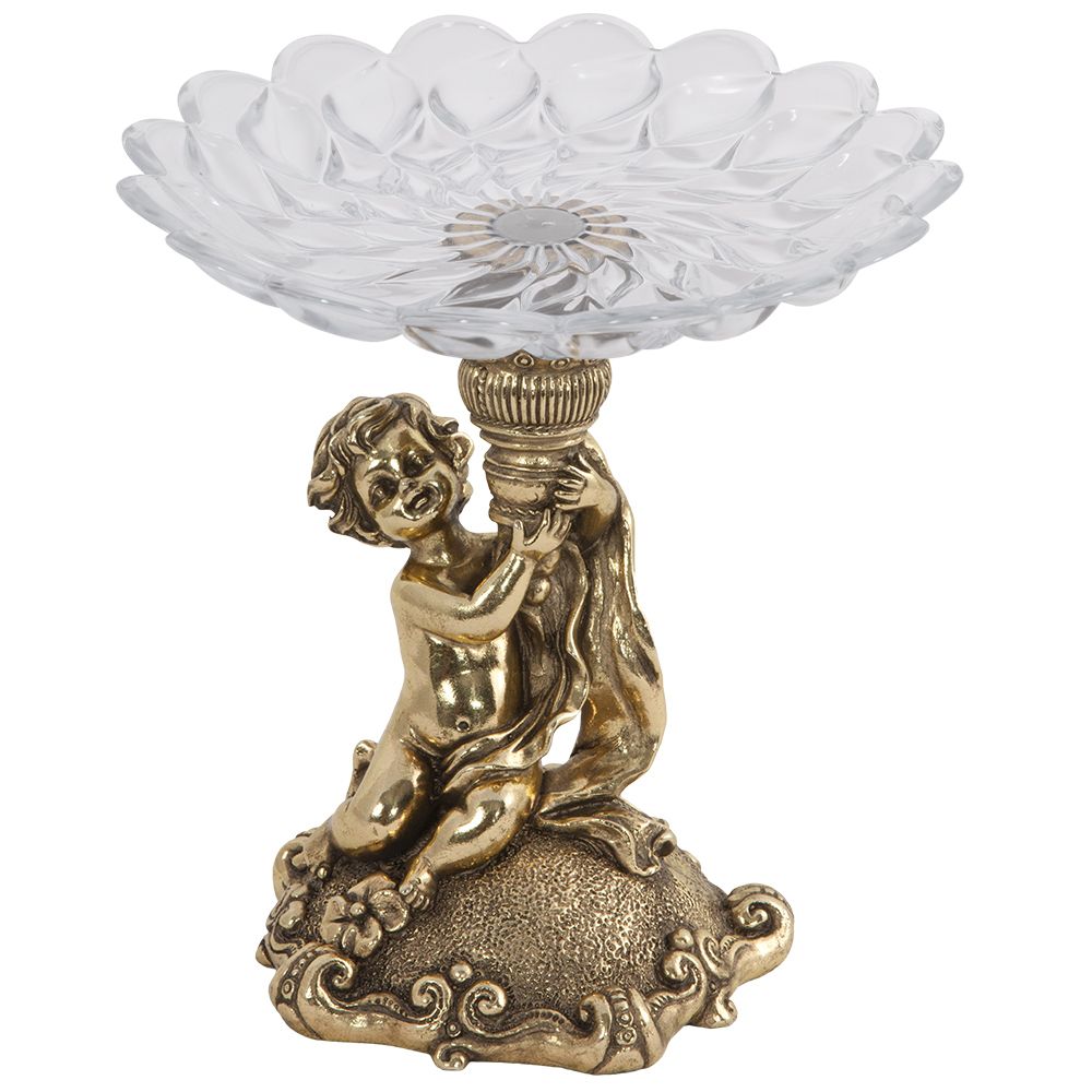 Фруктовница Эдем Бронза с чашей из стекла