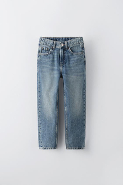 ZARA ДЖИНСЫ MOM FIT, СИНИЙ