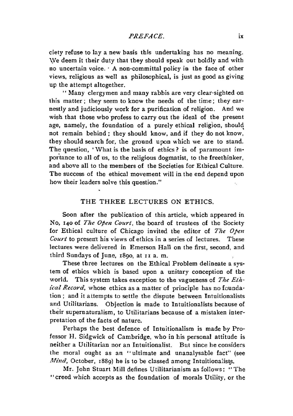 The ethical problem. three lectures on ethics as a science | Paul Carus