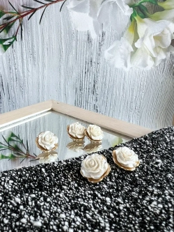 Декоративные металлические пуговицы Роза перла 23