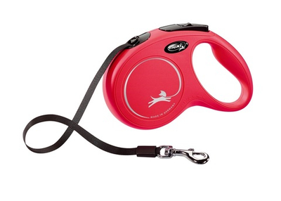 Рулетка FLEXI NEW CLASSIC, для собак до 25кг, длина 5м, красная