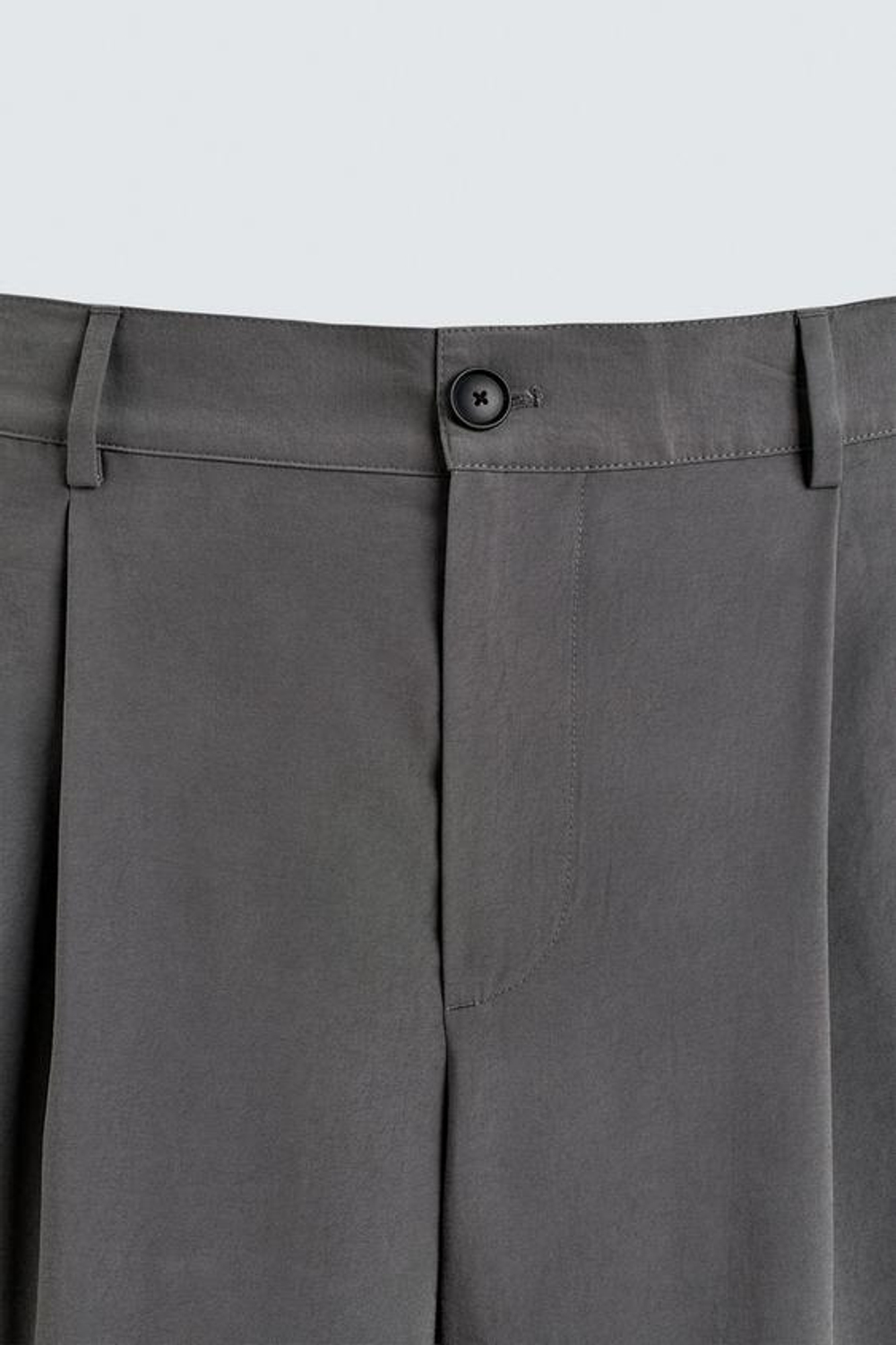 ZARA СТРУЯЩИЕСЯ БРЮКИ СО СКЛАДКАМИ, СЕРО-КОРИЧНЕВЫЙ