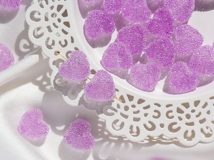 Бусина "Сахарное сердце", фиолетовый 18мм (1шт)