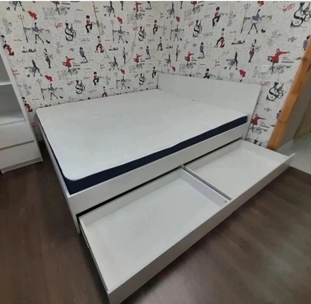 Кровать 1,4 м "Симпл" КР-12 Белая