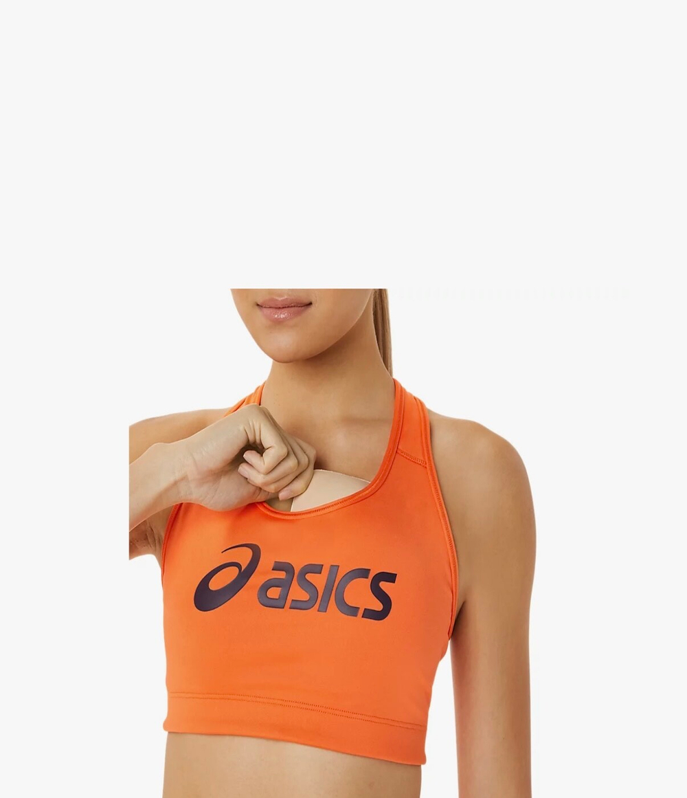 ASICS, CORE LOGO BRA, NOVA ORANGE/NIGHT SHADE, WOMEN, S