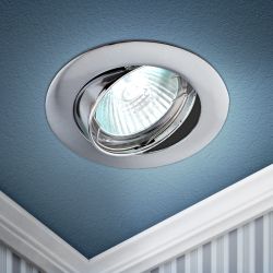 Светильник встраиваемый ЭРА KL1A SN/1 под лампу MR16 GU5.3 поворотный сатин никель | Литые встраиваемые светильники