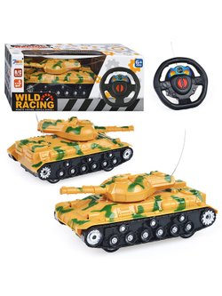 Игрушка Танк Камуфляж, радиоуправляемый (768-D20), цвет желтый