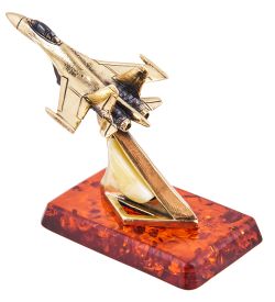 AM-3664 Фигурка «Истребитель СУ» (латунь, янтарь)
