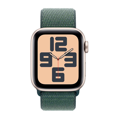 Умные часы Apple Watch SE 2 (2024) GPS, 40mm, Starlight Aluminium Case with Sport Loop, Lake Green (Сияющая звезда)