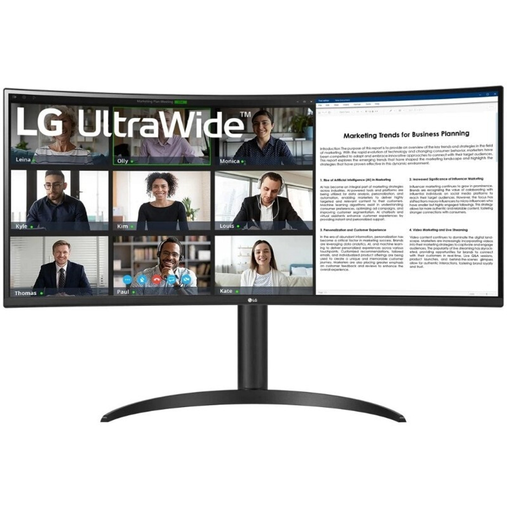 Монитор LG 34" UltraWide 34WR55QK-B VA LED 21:9 WQHD 3440x1440 100Hz, 5мс, черный