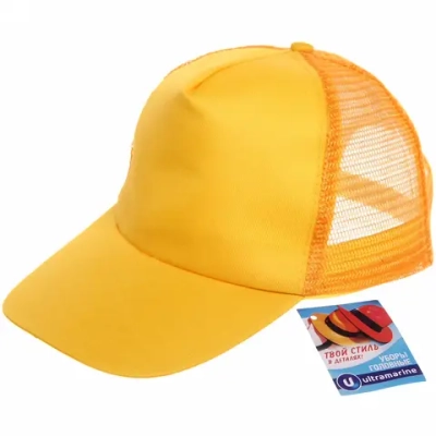 Бейсболка с сеткой «Summer collection», цвет желтый, р58