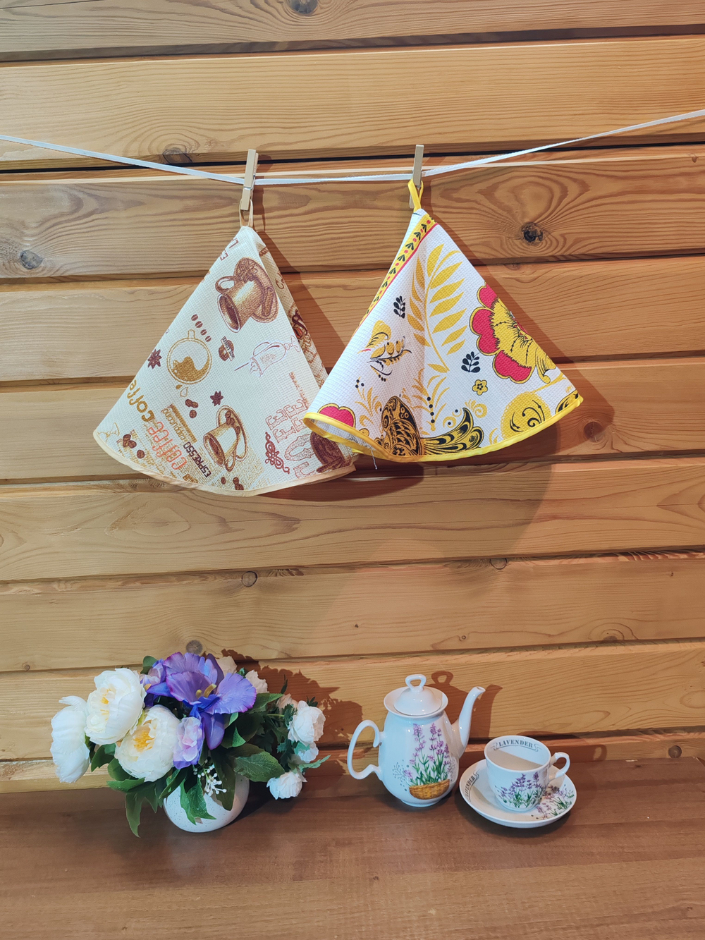 Полотенце кухонное, круглое, 2 шт, вафельное полотно