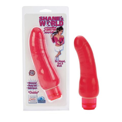 Ярко-розовый вибратор Chubby - 17 см. (Цвет: ярко-розовый)