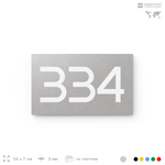 Номер на дверь 334, табличка на дверь для офиса, квартиры, кабинета, аудитории, склада, серая 120х70 мм, Айдентика Технолоджи