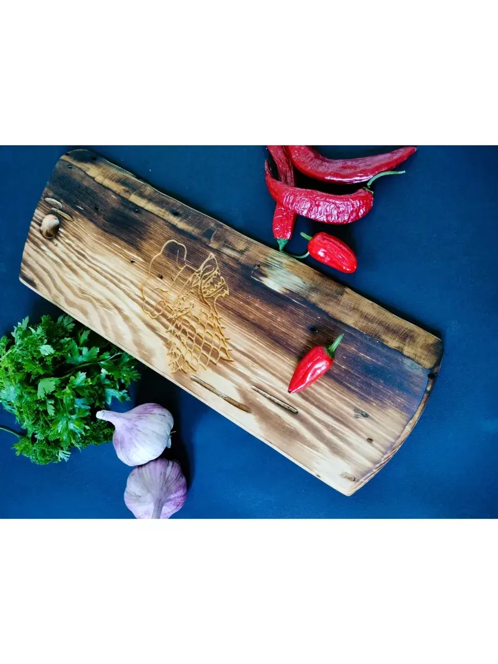 Доска разделочная деревянная из Кедра. "Волк"