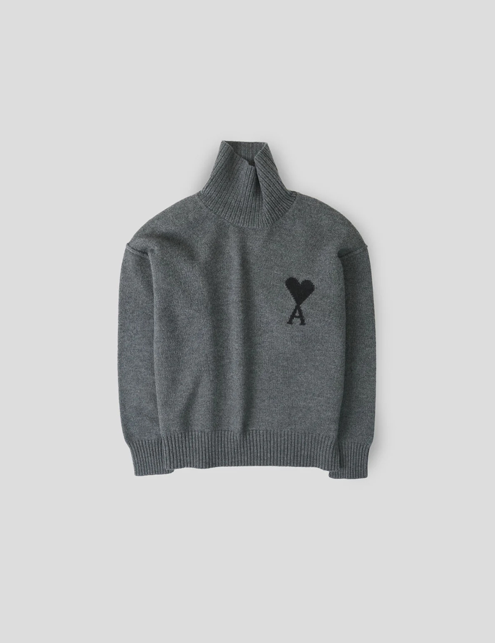 Свитер AMI PARIS Mock Neck Pullover "Grey"