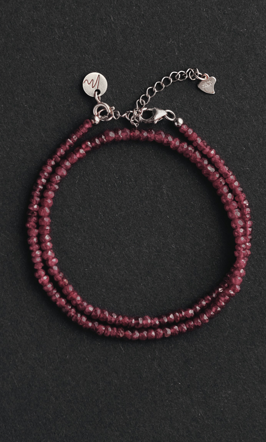 Чокер "Memo about Soulmate" из граната с удлинителем 33-38 см