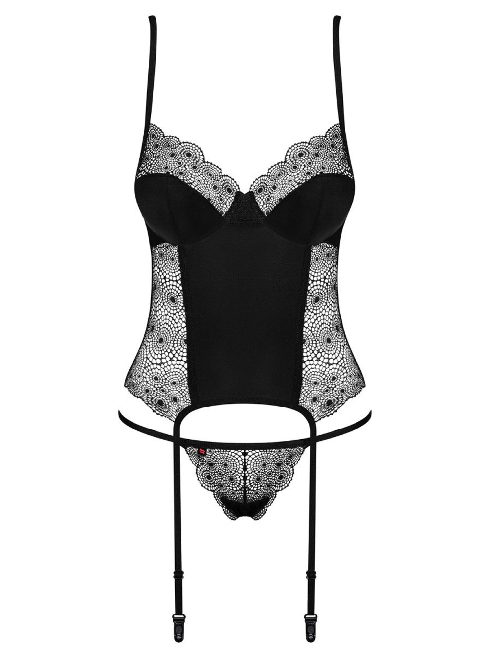 Соблазнительный корсаж Sharlotte со шнуровкой (Размер: S-M) (Цвет: черный)
