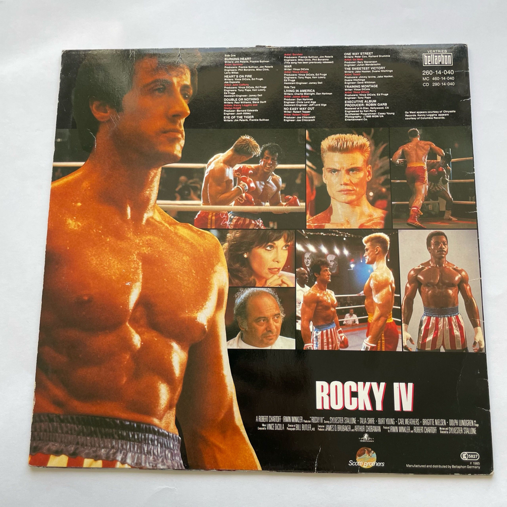 Винтажная виниловая пластинка LP Rocky IV Motion Picture Soundtrack (Германия 1985) Survivor Eye Of The Tiger