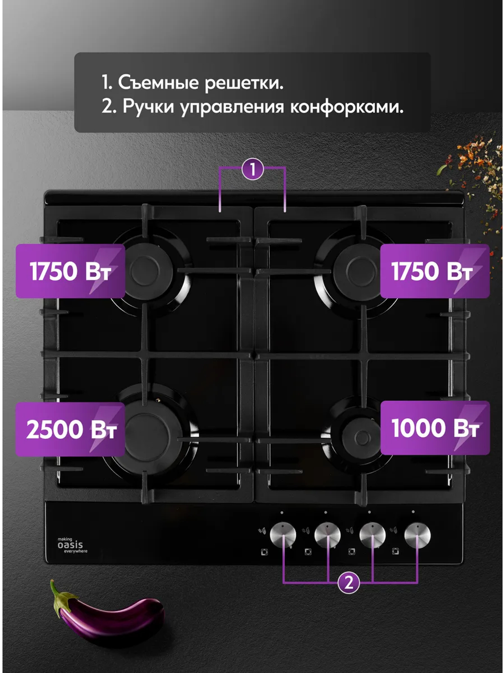 Варочная панель газовая OASIS P-MBP