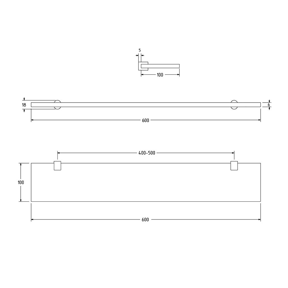 Полка для душа MILLY, стеклянная, хром, LUX-MIL-OT1210-CR
