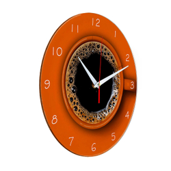 Часы кухонные настенные Идеал "Оранжевая чашка кофе", круг 28 см