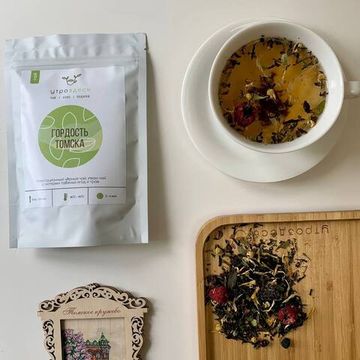 Чёрный чай листовой травяной Гордость Томска, 40г