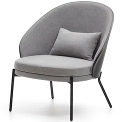 Кресло Eamy светло-серое с черной отделкой