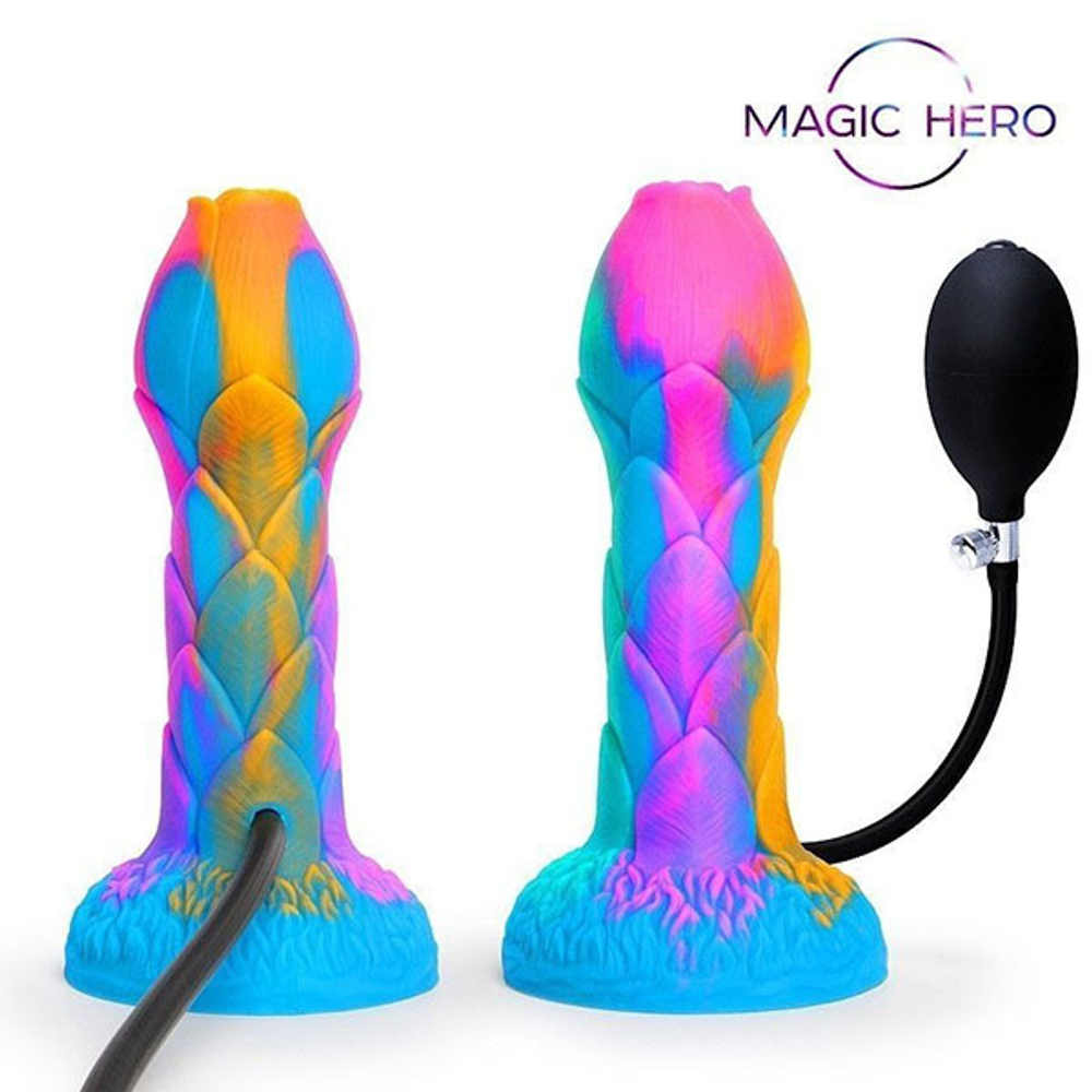 Яркий фантазийный фаллоимитатор с имитацией эякуляции 20см Bior Toys Magic Hero MH-13031