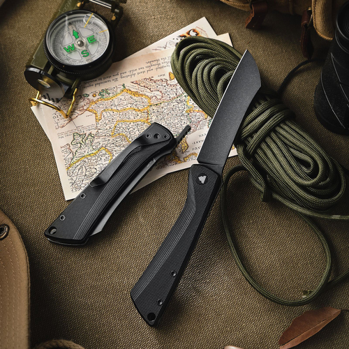 Складной туристический нож TRIVISA Norma-03B Higonokami клинок 14C28N рукоять G10 (черный-черный)