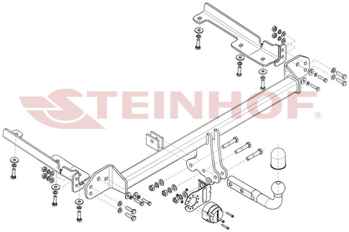 Фаркоп на Honda CR-V 2012-2017 без подрезки бампера (паспорт и сертификат в комплекте)(без электрики) Steinhof.H-081