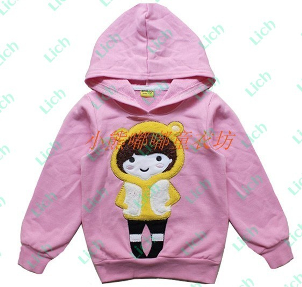 Толстовка однотонная с аппликацией девочки