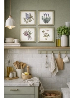 Набор из 4х картин для гостиной, кухни 23*23 см