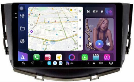 Магнитола для Lifan X60 2012-2016 - FarCar XXL198M монитор 9.5" 2K QLED на Android 13, TS20, 8+256Гб, CarPlay, 4G SIM-слот