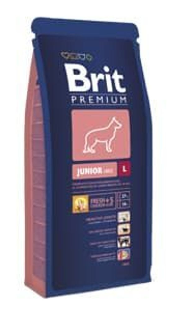 Brit Premium Dog Junior L 18кг (д/крупных пород от 2-12 мес) сухой д/щенков