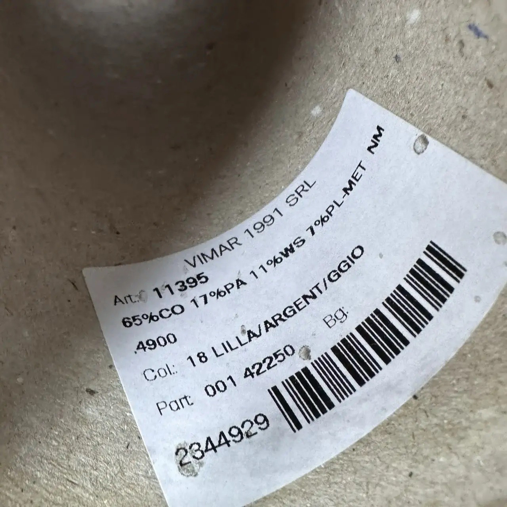 11395 - Vimar 1991 SRL; 65% хлопок, 11% кашемир, 7% люрекс, 17% п/а; 490м/100гр; col. 18 LILLA/ARGENT, цвет: розовый и серебристым люрексом; S504