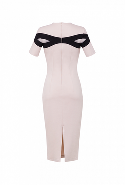 Платье-футляр с коротким рукавом черное 12-01-22 SS